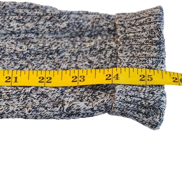 Kim Rogers Blue with White Open Front  Cable Knit Relaxed Fit Cardigan. Size Lar - Picture 9 of 13